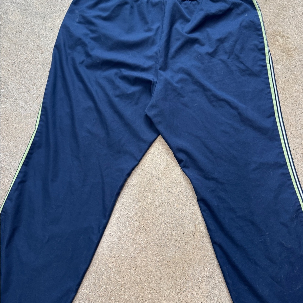 Stripped navy blue track pants
